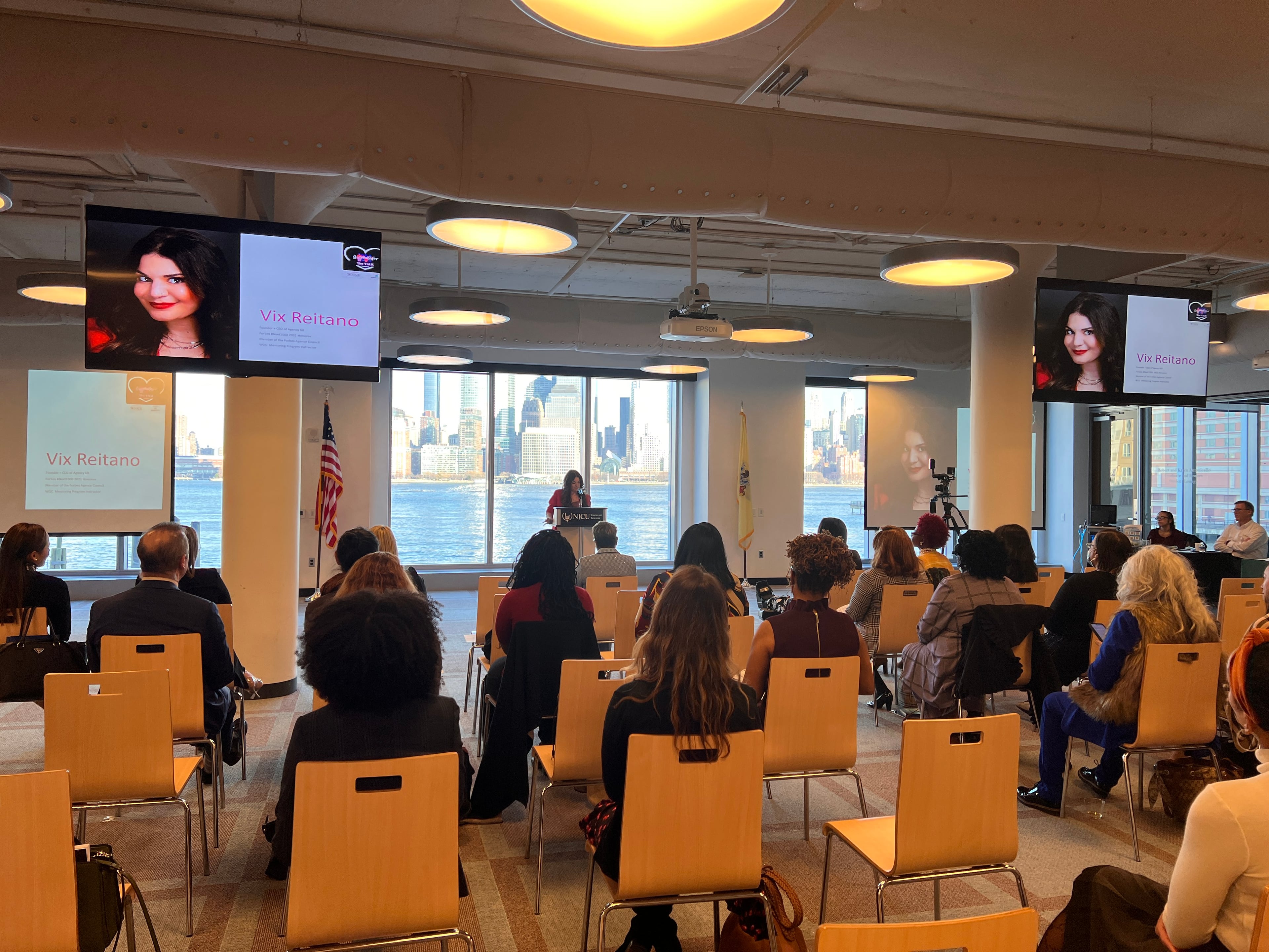 Vix Reitano at a speaking engagement